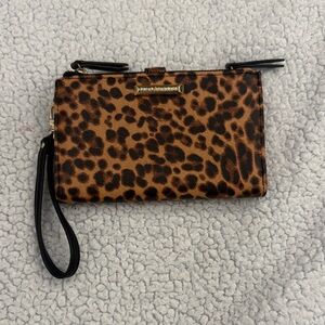 Enzo Angiolini Leopard Print Wristlet Clutch